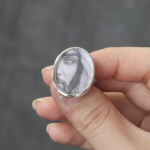 انگشتر نقره طرح شمایل امام حسین (ع)