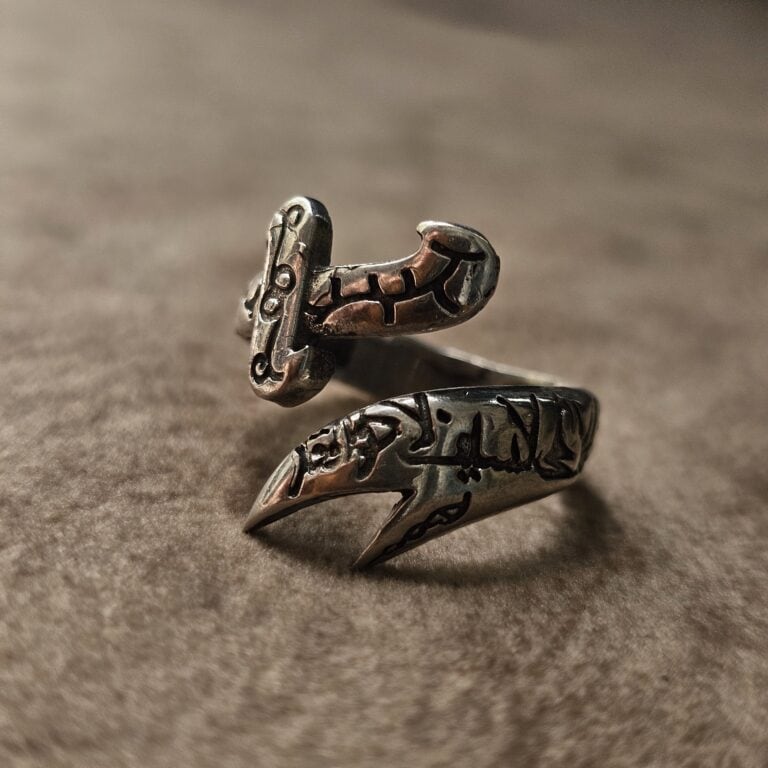 انگشتر ذوالفقار تمام نقره دست‌ساز – نمای کلی