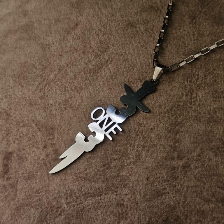 گردنبند استیل ضد زنگ – طرح عدد مقدس ۳۱۳