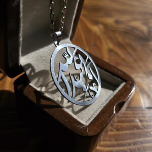 گردنبند استیل طرح اباعبدالله - نمای جانبی