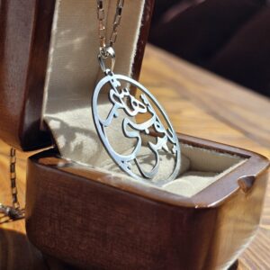 گردنبند استیل طرح یا قمر بنی هاشم - نمای جانبی
