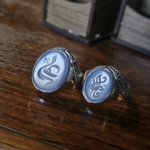 ست انگشتر نقره طرح رکاب پیچ