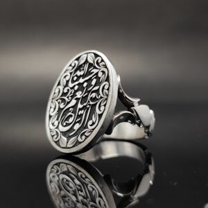 انگشتر نقره تمام‌دست ساز طرح حسبنا الله و نعم الوکیل