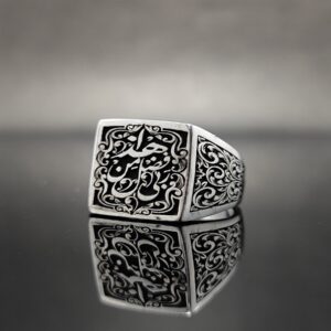 انگشتر نقره تمام‌دست ساز طرح هذا من فضل ربی مدل 7