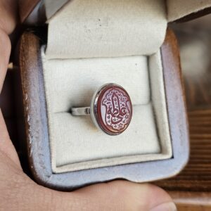 انگشتر مردانه نقره روس با طرح مذهبی علی‌فاطمه