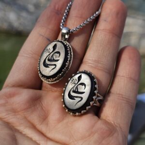 ست انگشتر و گردنبند نقره روس