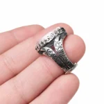 نمای جانبی رکاب نقره مردانه طرح ذوالفقار با جزئیات مذهبی