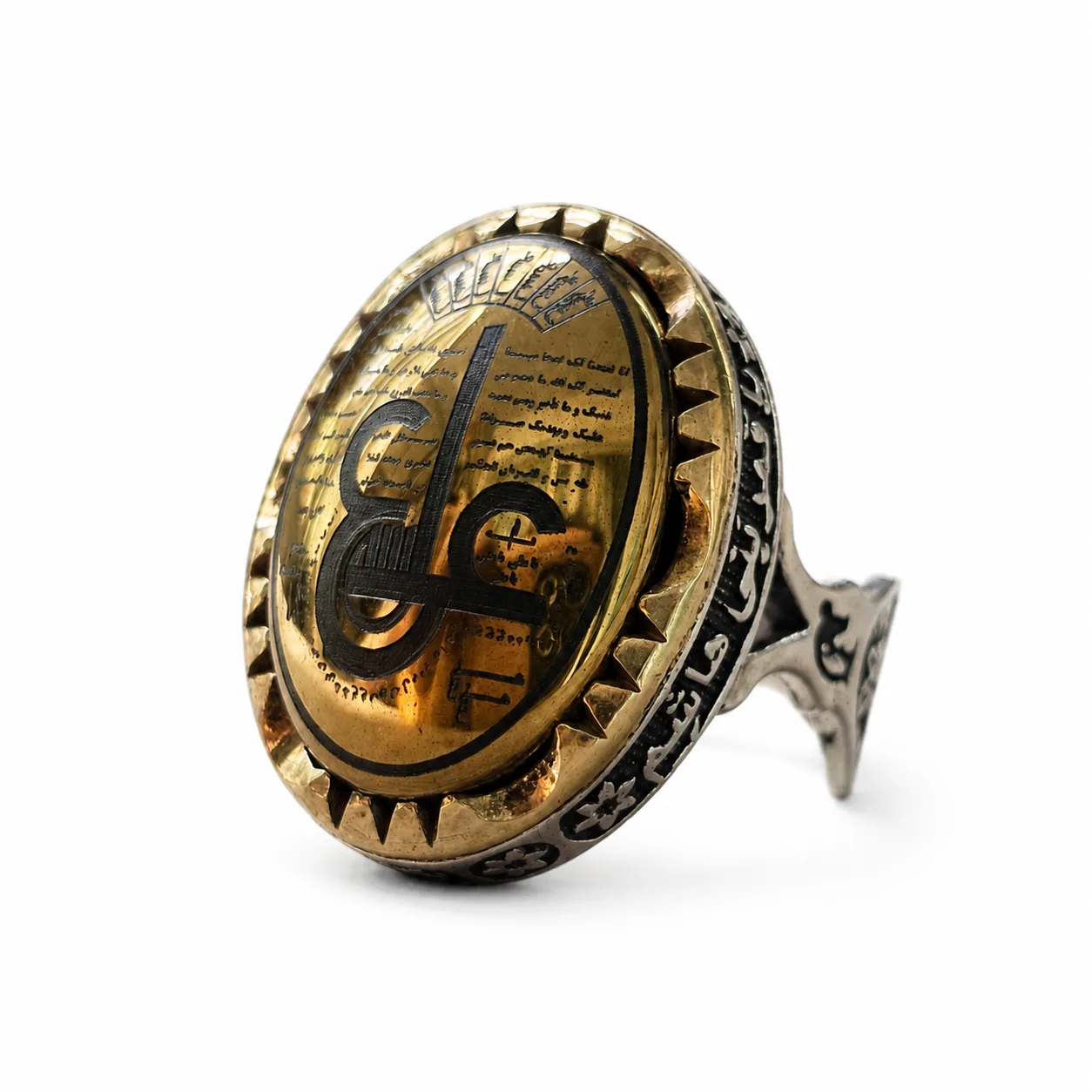 mens-silver-ayn-ali-ring-closeup انگشتر نقره مردانه طرح عین علی