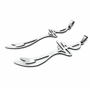 مقایسه سایز بزرگ و کوچک پلاک ذوالفقار استیل Ali