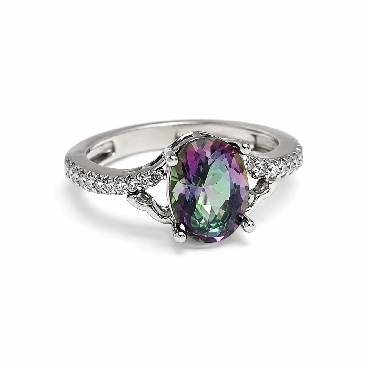 women-silver-rainbow-topaz-ring-01 انگشتر نقره زنانه توپاز هفت رنگ